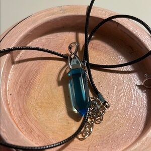 Blue and Black Bohemian Necklace with Filigree Detail